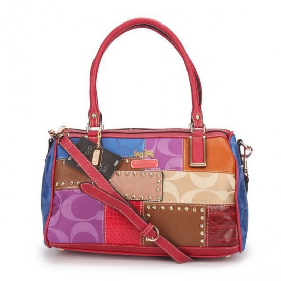 Coach Holiday Matching Stud Medium Red Multi Luggage Bags ECC | Coach Outlet Canada